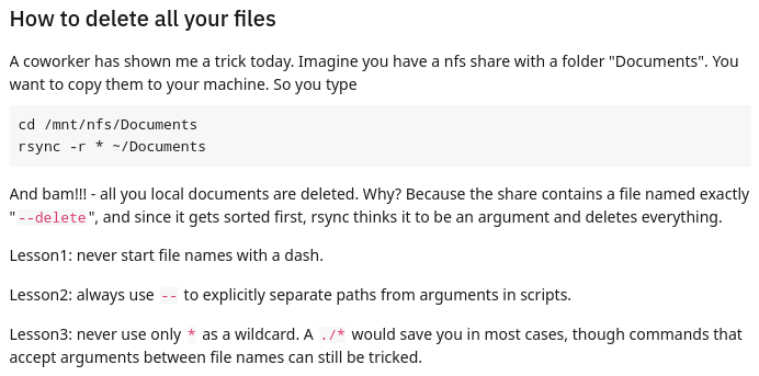 How to delete all your files on Linux or Unix. This is why you need to be careful at your shell and always keep backups. reddit.com/r/linux/commen…