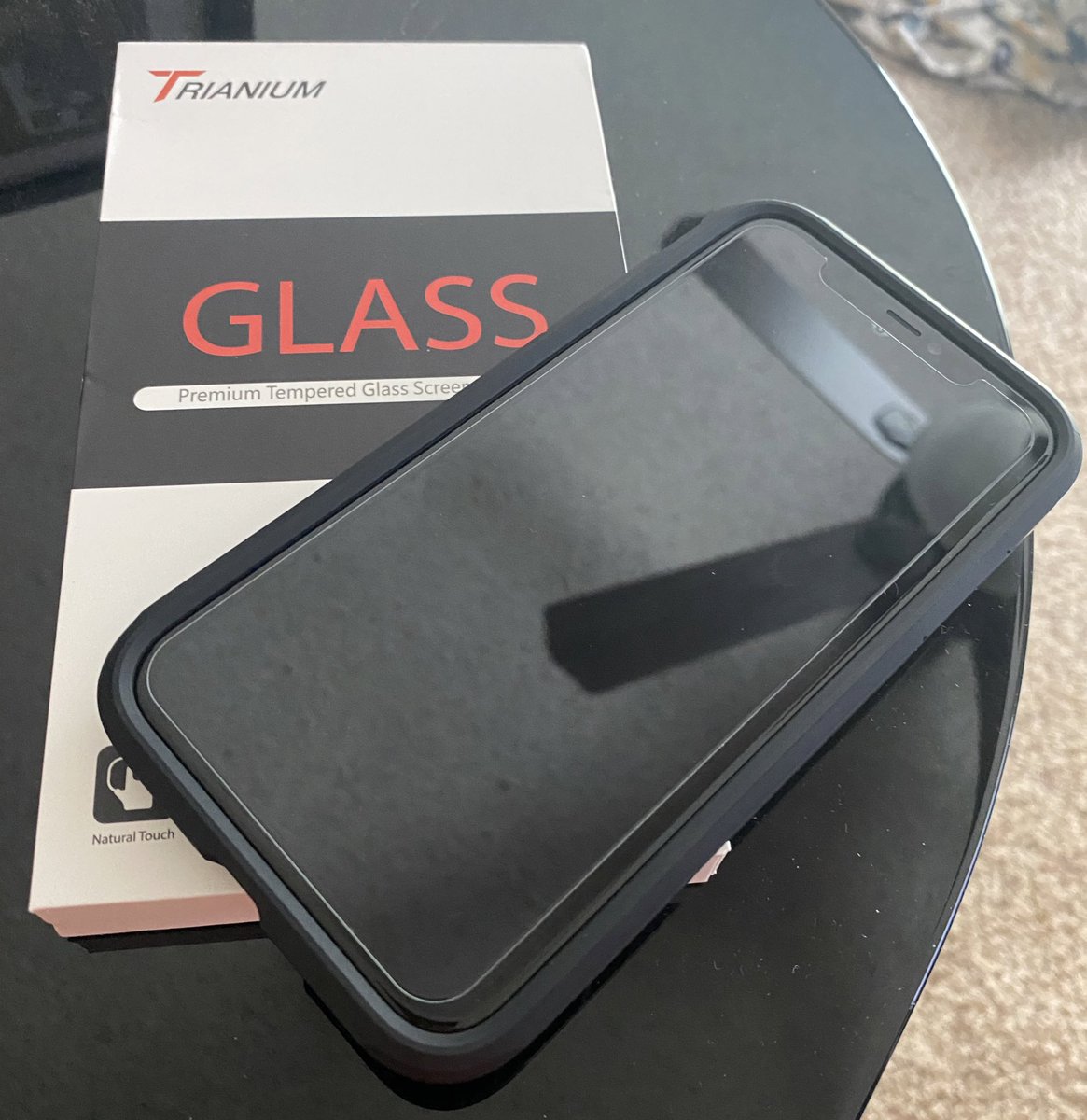 RevMB04's tweet photo. Got a solid tempered glass protector for my daughter’s phone today - and I’ve got no problem sharing this cause the install and ease of use is great!! You can find them on Amazon just search “Trianium” and your phone model and you’ll be good to go 👍👍👍 https://t.co/xrBAn8RCeC