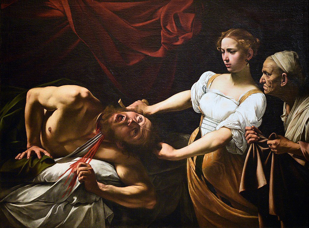 Fillide posed for him several times. She was the model for (left to right) Portrait of a Courtesan, as Saint Catherine, Mary in Martha and Mary Magdalene, and, of course, as Judith in Judith Beheading Holofernes.