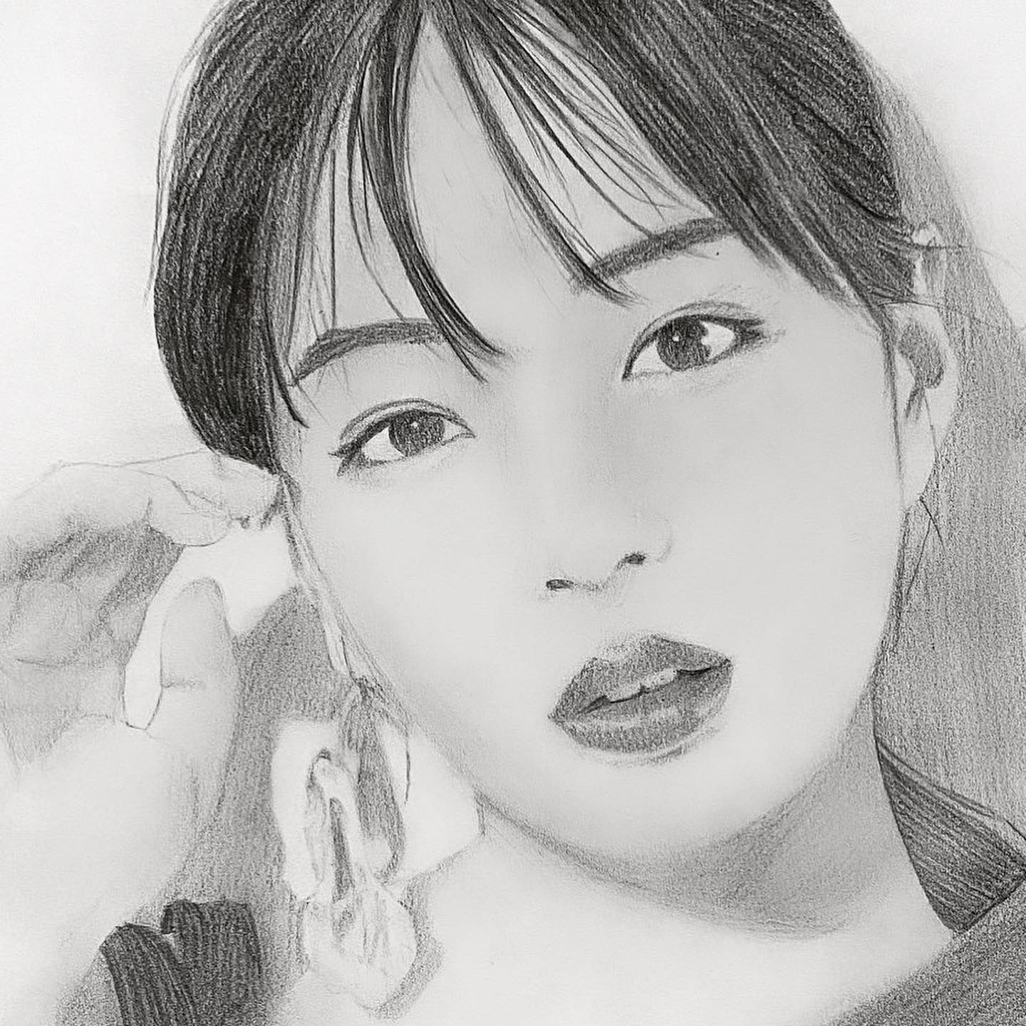鉛筆画 広瀬すず 完成までの一部始終 動画 早送り / Pencil