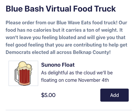 olivia_bergen's tweet photo. Can't get over the fact that the @DemsBelknap came up with a VIRTUAL FOOD TRUCK fundraiser for their virtual picnic today! So creative - look at all the tasty options 😋 https://t.co/H1O2Myc1eZ #nhpolitics #livefreevoteblue https://t.co/ghVHmY1Iv4