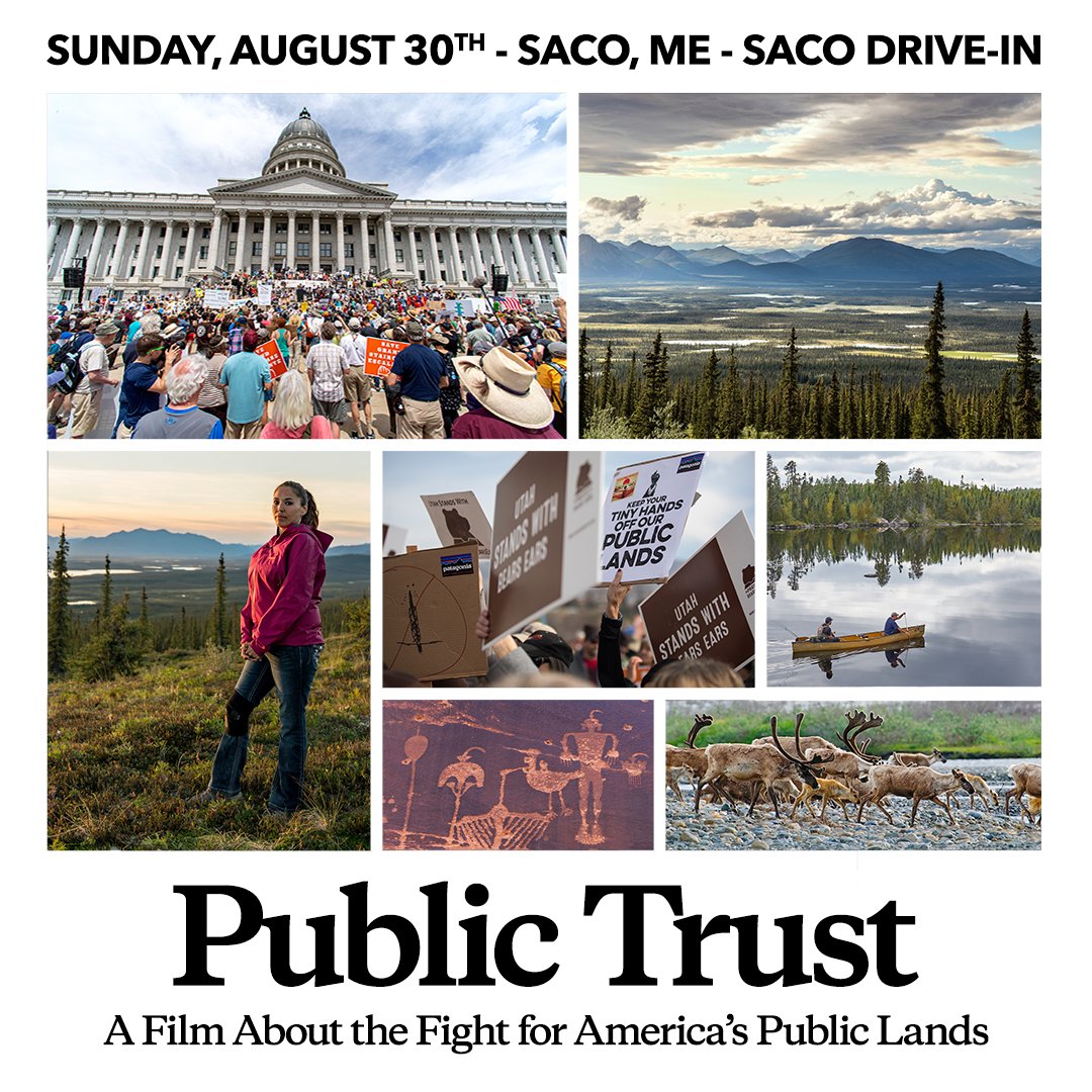 Just one week until PUBLIC TRUST screens in Saco, ME at the <a href="/sacodrivein/">Saco Drive-In</a>! 🚗

Just $5. It's all about the fight for America's public lands. ⛰🏞Proceeds benefit Friends of Katahdin Woods &amp; Waters. Get tickets now! bit.ly/PublicTrustSaco