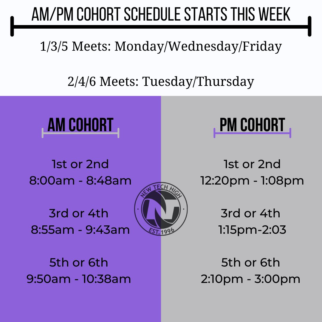 The AM/PM Cohort Schedule Starts Tomorrow!