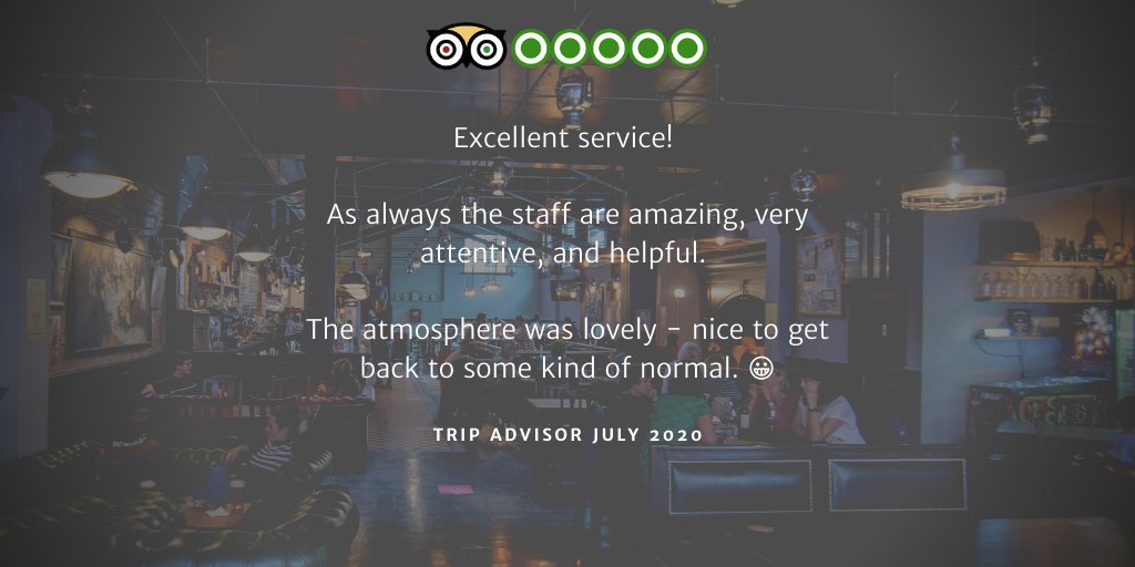 Bohemia_N12's tweet photo. The Bohemia has now been back for seven weeks!

We've loved every second - and we've loved some of the Trip Advisor reviews you guys have left for us.

#EatOutToHelpOut kicks off again today. If we haven't seen you yet you can book a table or just swing by 😀🍺 https://t.co/26CzJi3WVE