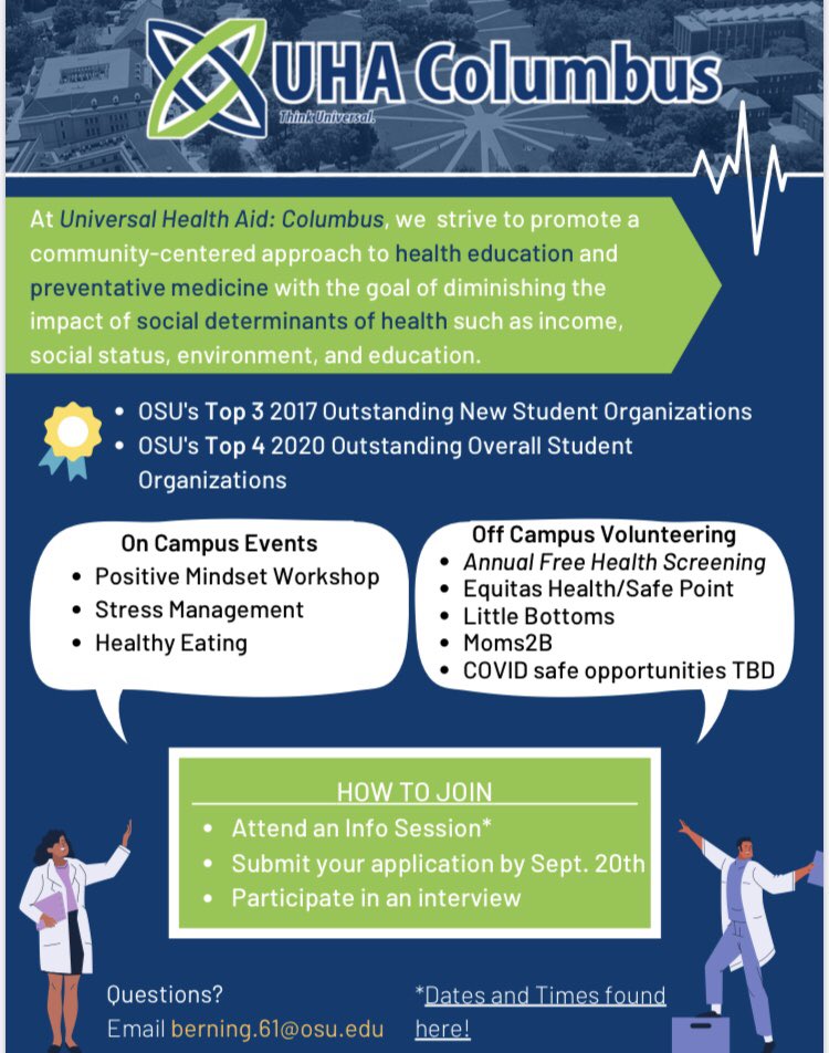 UHA_Columbus's tweet photo. Come visit us at the virtual involvement fair from 4-7pm today!! https://t.co/lh9b3BpJVs