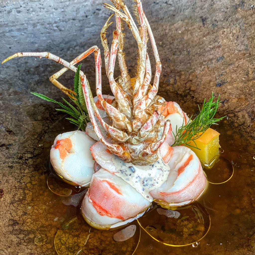 rodrigopachecoE's tweet photo. Langostino fresco de Puerto Cayo cocinado al vapor,el rack crujiente,consomé de zapallo del huerto y emulsión de algas comestibles de nuestra recolección.
@bocavaldivia
#love
#autosustentable
#freshonly
#bocavaldivia
#manabi
#Ecuador https://t.co/sqpFeDJTnY