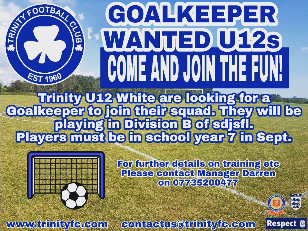 #goalkeeperwanted #goalkeeper #squadbooster #essexfootball @EssexCountyFA @YourSouthend @FriendsSouthend