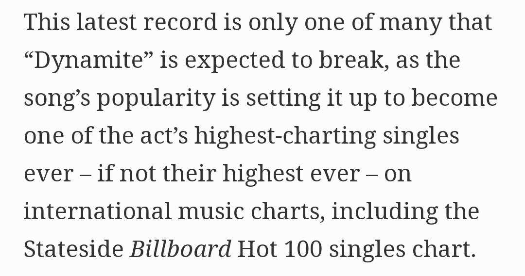 TheWingsOfB's tweet photo. [NEWS]

YouTube confirma a Forbes que el MV oficial de "Dynamite" ha establecido un nuevo récord histórico de 24 horas, superando los 100 millones de visitas con 101,1 millones de visitas en las primeras 24 horas.

#BTS_Dynamite @BTS_twt #Dynamite101MParty 
Cr.BTSPressData https://t.co/6AEb1164Mu