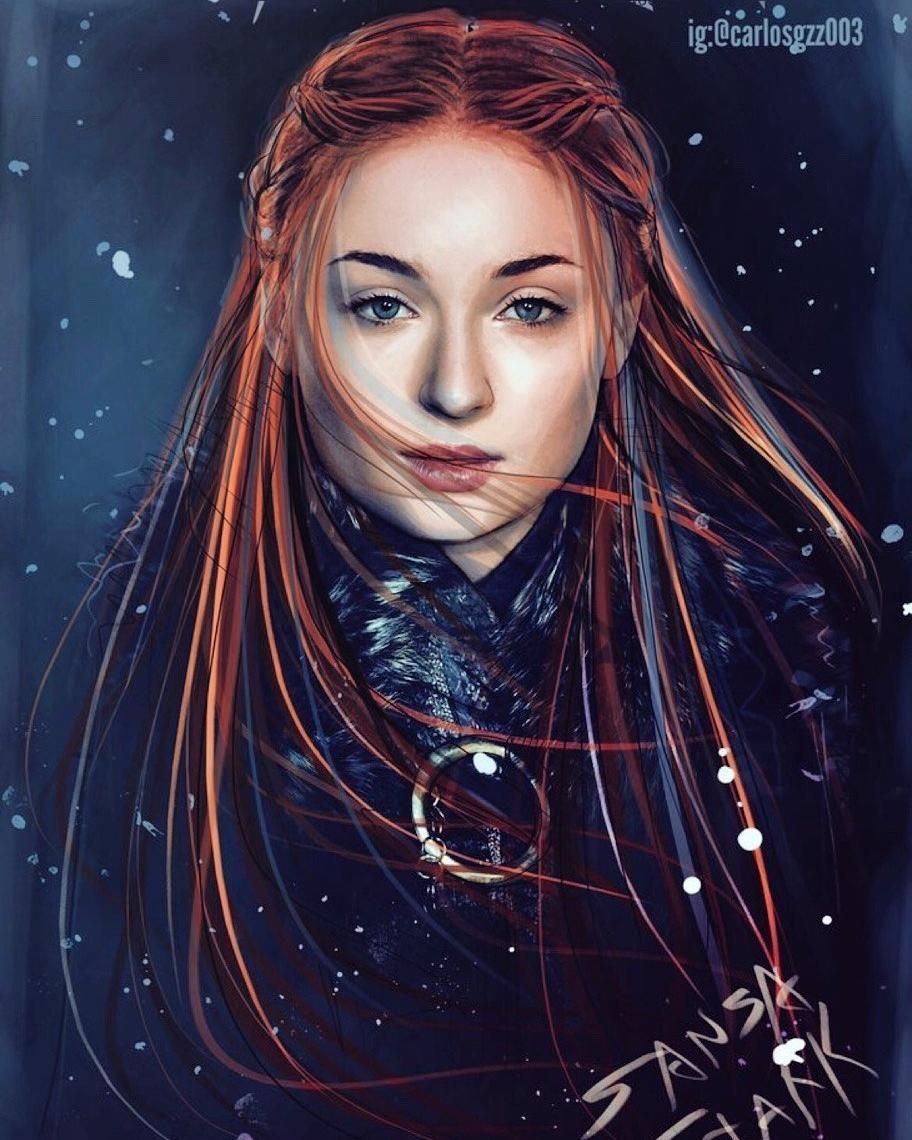 LadyxSansa's tweet photo. Im so in love with these portraits 👌🏼 

// I wish I could draw/pain like this #art #got #GameOfThrones #sansastark https://t.co/QWjJckUS8D