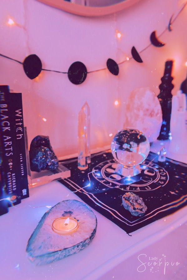 ty lee: witchcore - key colors: earth tones, black, purple, and pink - spirituality and the natural world - tarot cards - candles - spells - incense - outdoors - sage