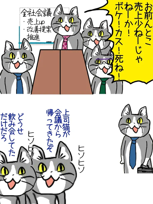 孤独な中間管理職 #現場猫 