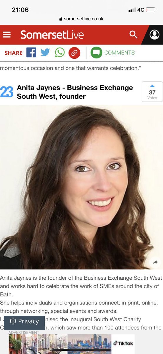 TBESW's tweet photo. Our founder Anita Jaynes is in the #BathPowerList Vote for her here👉🏻https://t.co/dfxkdX5bAm https://t.co/h2shhw5KBa