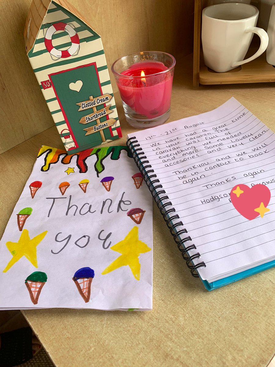 Been so busy forgot to post. Some lovely feedback written in our book, along with a sweet card from the children and cute gift. 

#caravanhire #whitleybay #parkdean