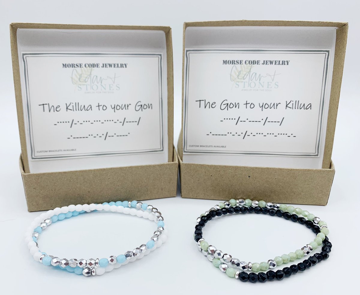 Custom Morse Code bracelets. #killua #gon #anime #animation #killuaandgon #stackingbracelets #layeringjewelry #bestfriendgifts @ Vancouver, British Columbia