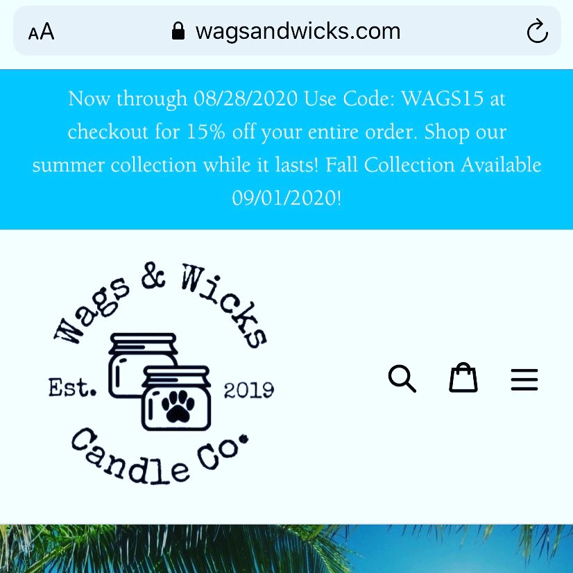 It’s here! Head on over to WagsAndWicks.com to shop now! Now through the 28th use promo code WAGS15 for 15% off at checkout! A portion of proceeds are donated to an animal shelter in need through our Shelter of the Month Program! Go check it out, link in bio!