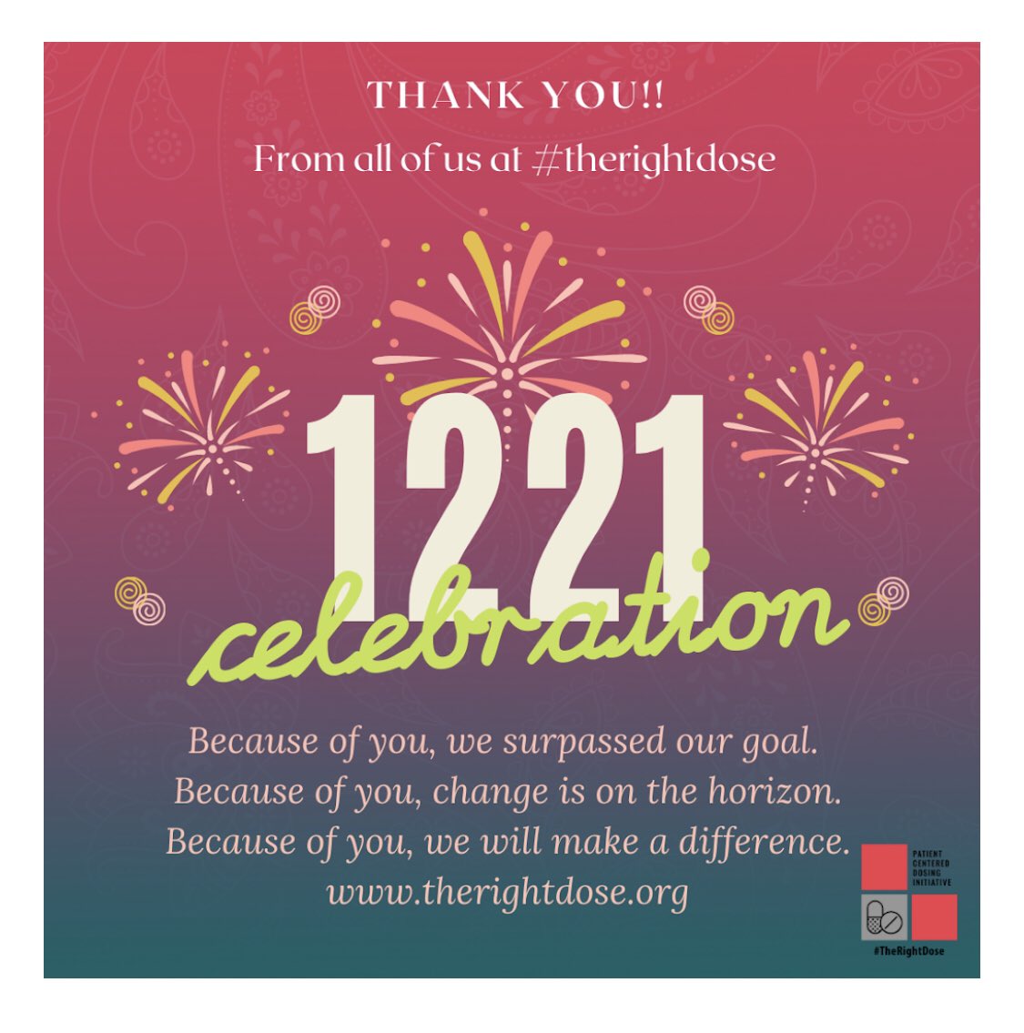 THANK YOU!! we had a record breaking number of responses because of YOU. Thanks to all who took the survey and shared it with others. #bcsm #metastaticbreastcancer #therightdose #metavivor