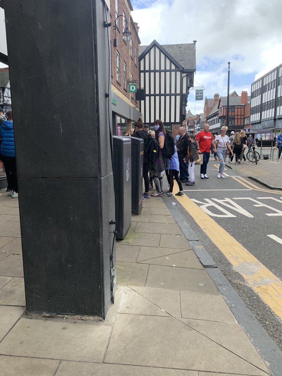 The council in Chester has suspended a taxi rank and moved it to the disabled parking area further down the road to make way for the queue outside McDonalds, thus barring Blue Badge holders. They also blocked the pavement with a barrier.