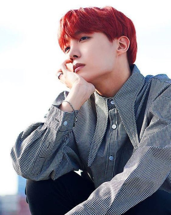 Hoseok with red hair - a thread.