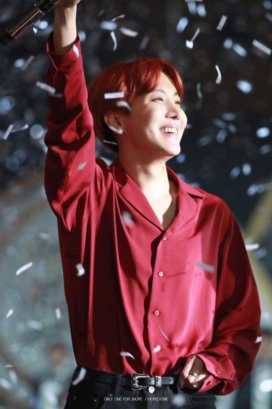 Hoseok with red hair - a thread.