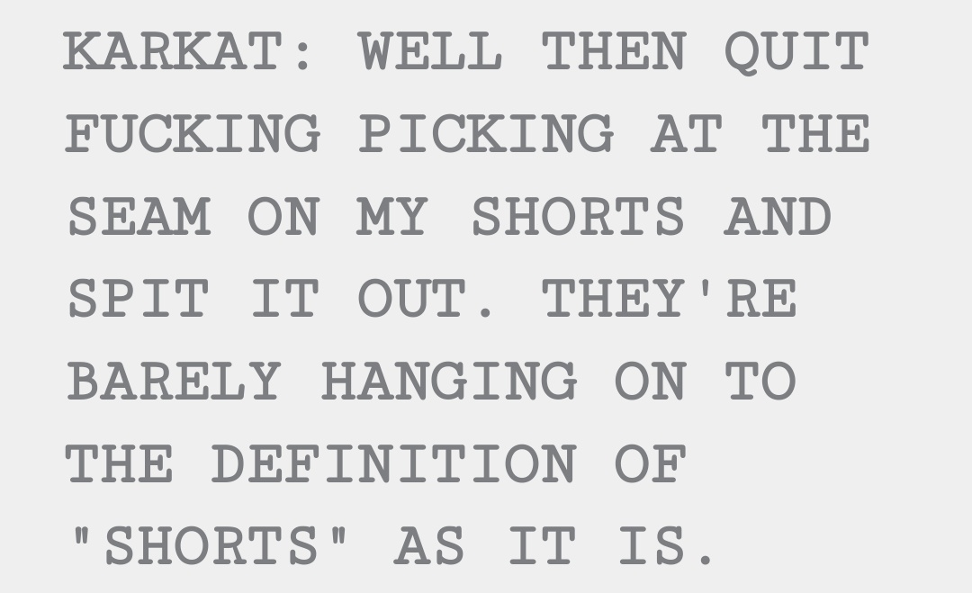 THIS PART AHAHKDKDKC SO NOW ITS CONFIRMED HE HAS SHORTS??? JAJFKW and "they're barely hanging on to the definition of "shorts as it is" JAKFKLSKF HELLO??