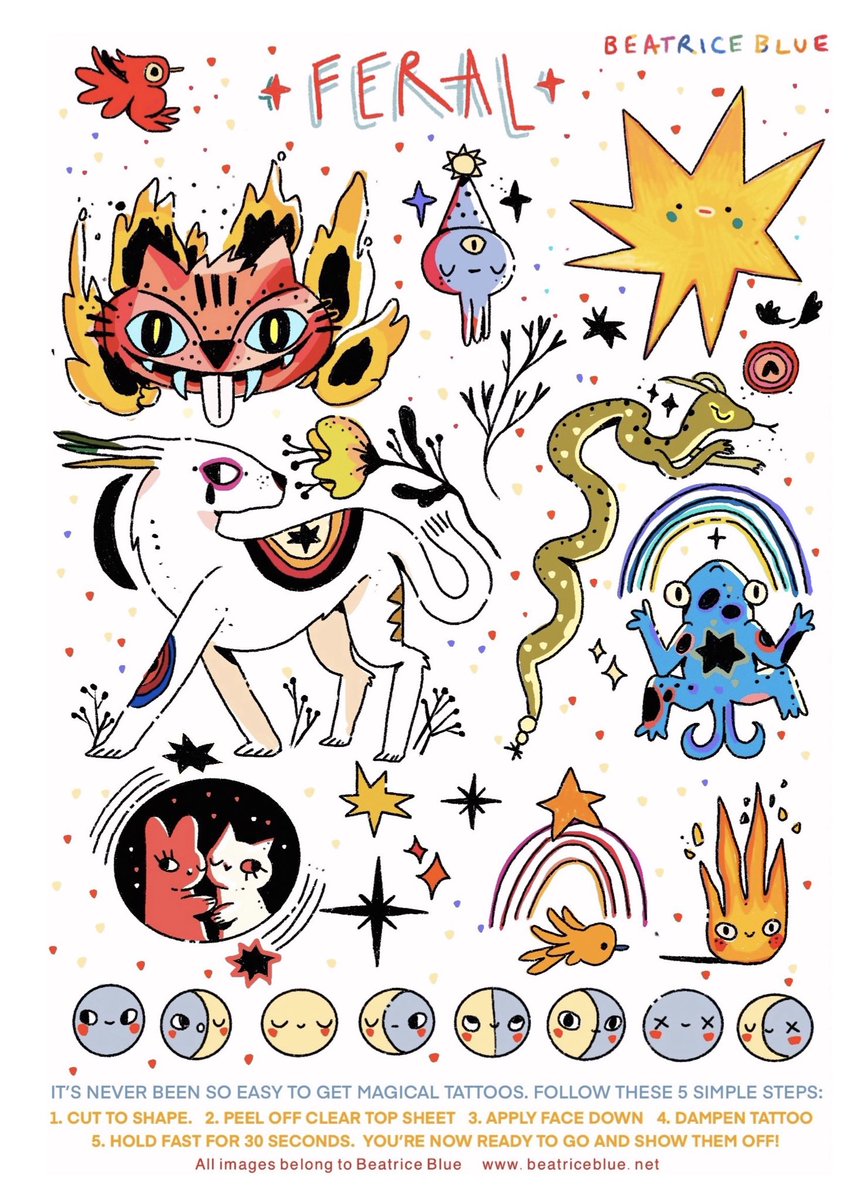 BeatriceBlue_'s tweet photo. ✨FERAL✨Temporary Tattoos coming up finally after 2 years. https://t.co/s8xgFttx9m