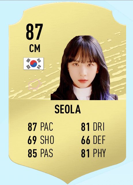 SeolAAge: 25Height: 5’5Kit Number: 8Position(s) - CM, LW, LM