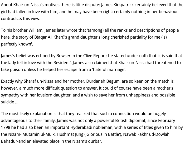 Gone were the days when British men and women were desperate to marry rich Indians. In quest for power and prestige, Muslim women actually wooed Britishers in power. For example, take the case of James Kirkpatrik as narrated by the author William Darlymple.