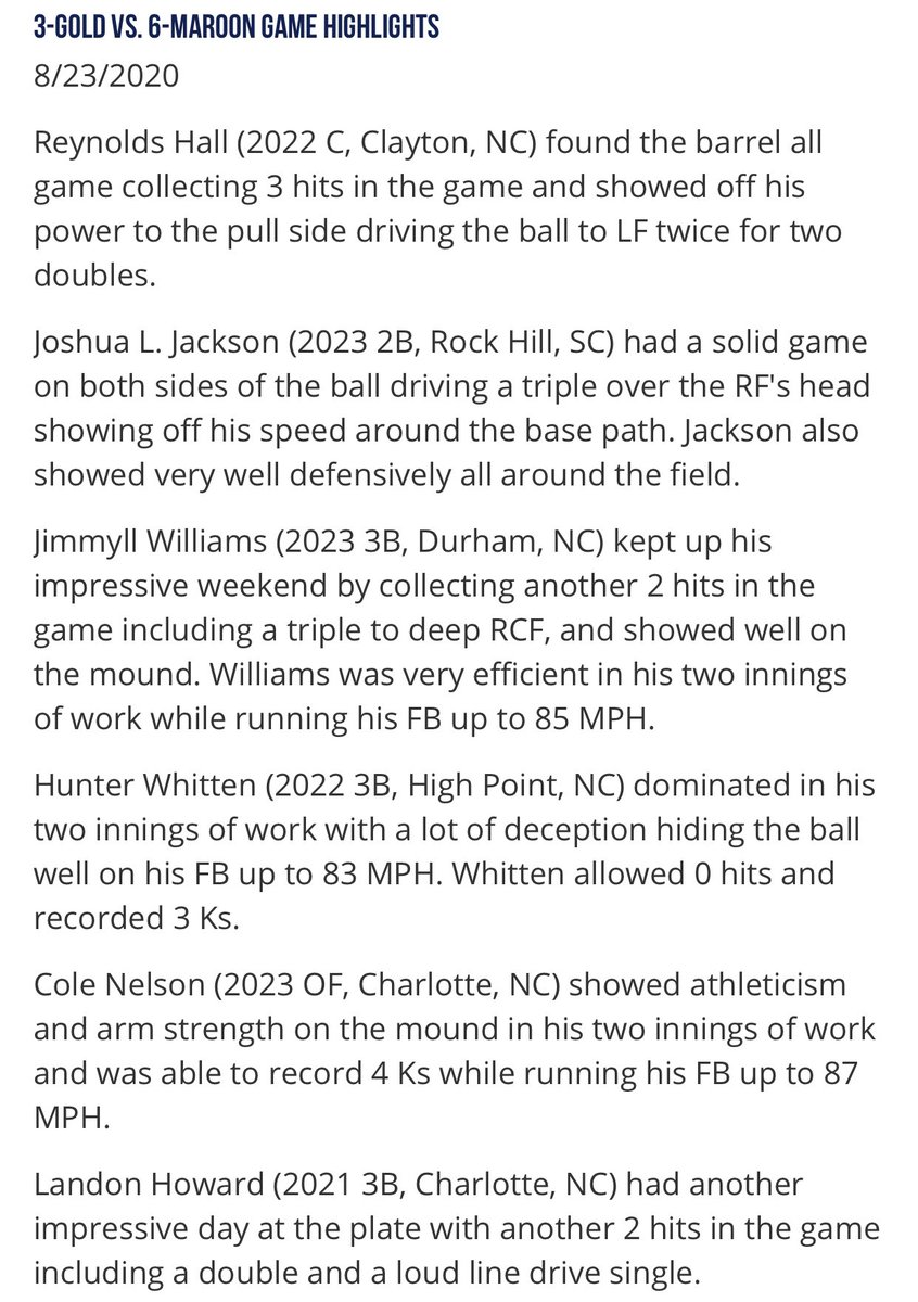 PGShowcases's tweet photo. 3-Gold vs. 6-Maroon Game Highlights from Atlantic Coast Prospect Showcase. View all scout blogs here: https://t.co/F9AoNUzrVC https://t.co/I4qAc4yORZ