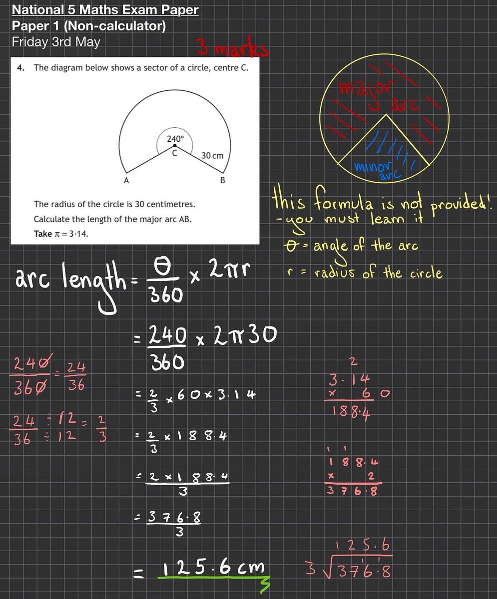 MissionTuition4's tweet image. QUESTION 4 2019 PAPER 1 NAT 5 🧮 
Accidentally posted this yesterday as question 3 🙈 🎶Everybody makes mistakes🎶Always make sure to include and check your units when completing questions! #mathsstudygram #studygram #mathrevision #national5maths #gcsemathrevision #missiontuition