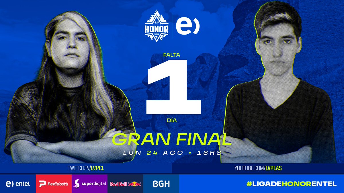 LVPchileLol's tweet photo. Falta 1 día... ¡El todo o nada! Mañana se define el campeón del Clausura 2020.

📽️ https://t.co/C30Zp1iJQS | https://t.co/DXDq5Cxb8O
🗓️ 24 AGO, 18:00h🇨🇱

¡Rumbo al título de la #LigaDeHonorEntel🏆! https://t.co/ntY01AOCBO