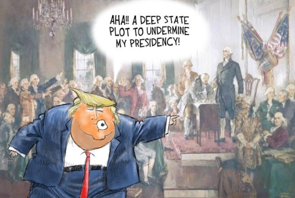  #Trump's play for re-election is to use the 'Deep state' conspiracy to envoke a fear & confusion, 'deep state' usually conjures a secretive Illuminati that is the real power behind the curtains made up of spies, criminals, military leaders and businessmen. RT this thread.