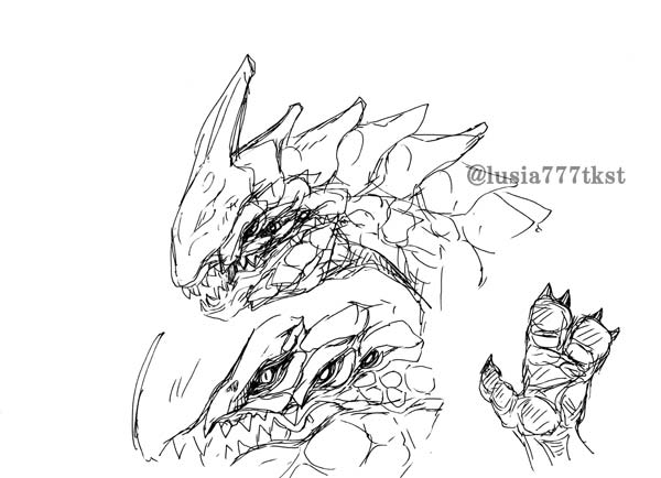 前に描いたドラゴンヘッドのボディを考えるラフ

#sketch #creaturedesign #smaugust2020
#creature #dragon #ドラゴン絵 #ドラゴンイラスト 