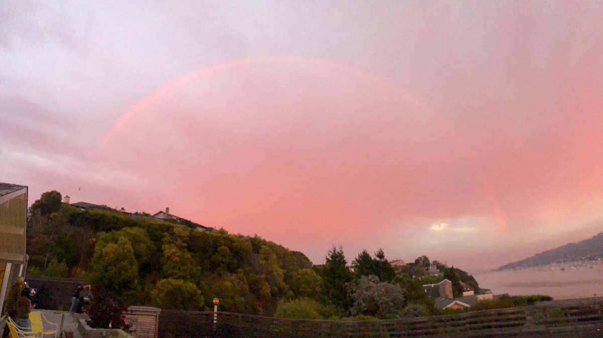 Crazy rainbow over the bay