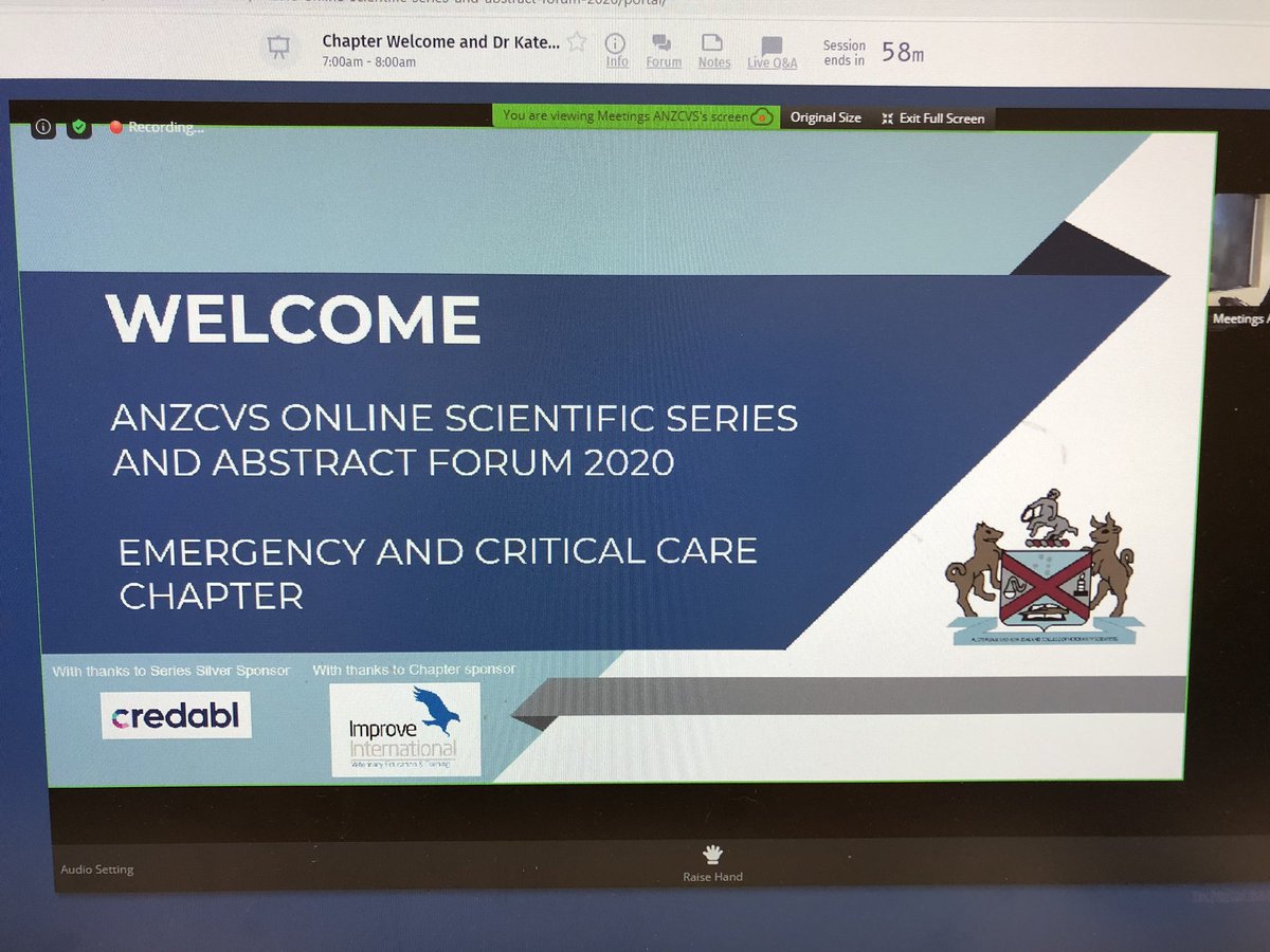csharp04's tweet image. I’m very excited for the start of our ANZCVS ECC chapter online series @anzcvs #veterinaryecc
