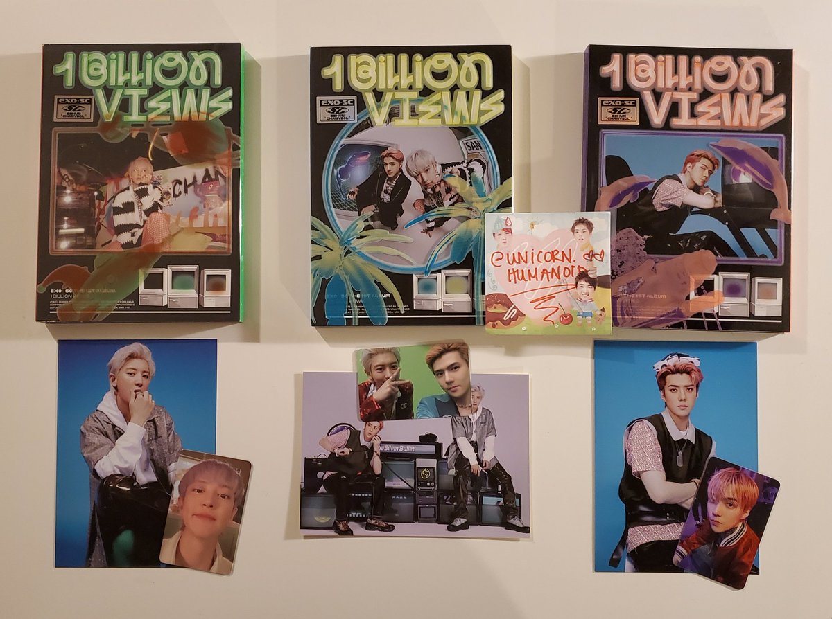 WTS BAEKHYUN DELIGHT + EXO-SC 1BV 1 BILLION VIEWS ALBUMS~ full album set = $20 shipped each album+postcard/msg card set= $13 shipped MINT KIHNO $25 shipped can mix and match versions! $20 shipped each setbuy any 3 full album sets (except kihno) for $51 shipped