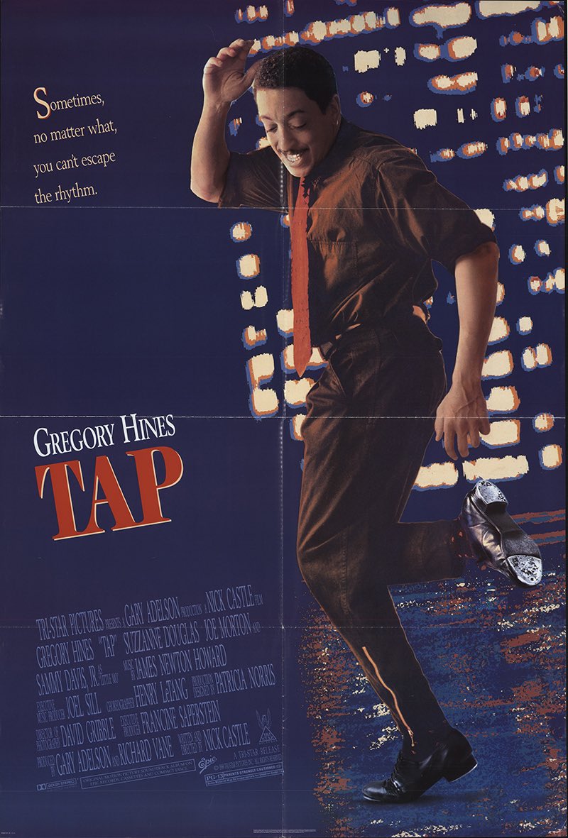 I’ve never seen a movie like TAP. It’s fucking great. Nick “Michael Meyers” Castle writing and directing a Gregory Hines vehicle. A stylish tap dance crime movie with elements straight out of old school musicals. Sammy Davis Jr. A young Savion Glover. You can rent it on iTunes.