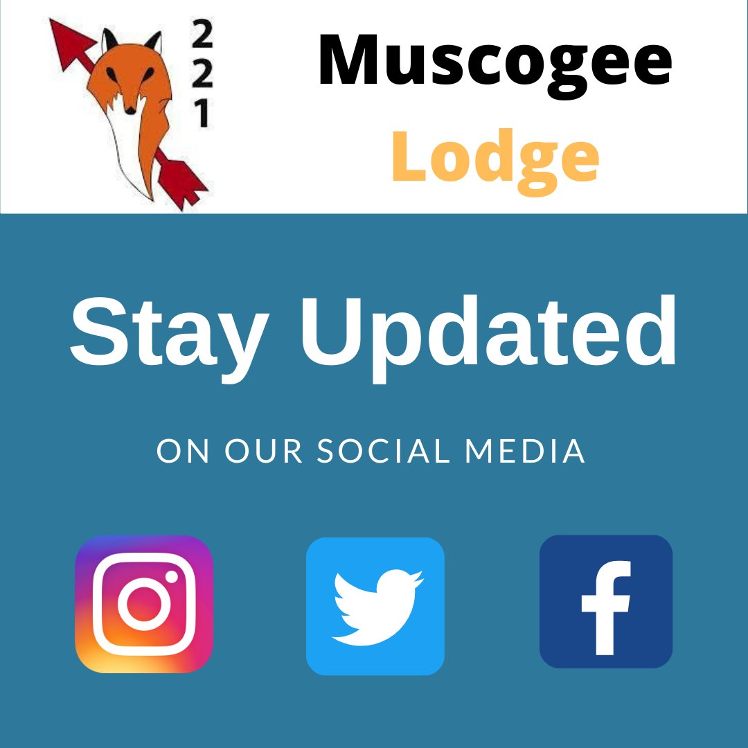 LodgeMuscogee's tweet photo. Find us on Instagram and Facebook.
Instagram: @LodgeMuscogee 
Facebook: Muscogee Lodge 221 https://t.co/CYYA4Cz7vw