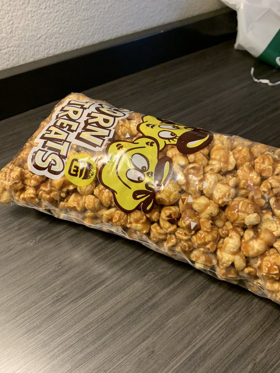 Lis5718's tweet photo. I went out to pick up dinner and came back with caramel corn. #ItsGoodThough 🙄 https://t.co/F122wKoux0
