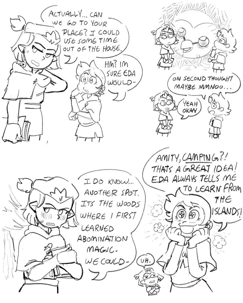 Thanks for 3k follows! I made this Lumity comic fervently in the last three days after the idea seized me one night. Its called "In Your Camp!" [1/3]  #lumity  #OwlHouse