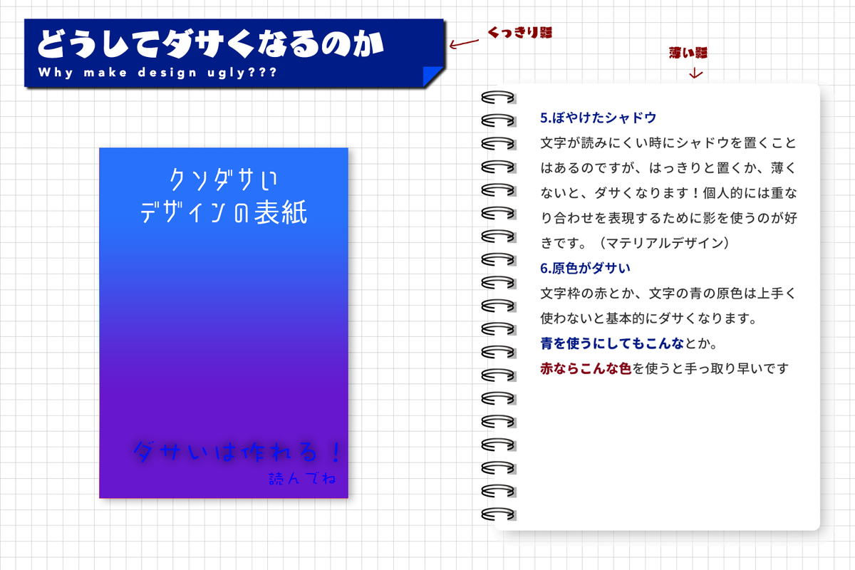 くそダサいデザインの表紙 がダサくなくなるまでの解説がわかりやすくてタメになる フォントや配色 文字配置など参考になる情報も Togetter