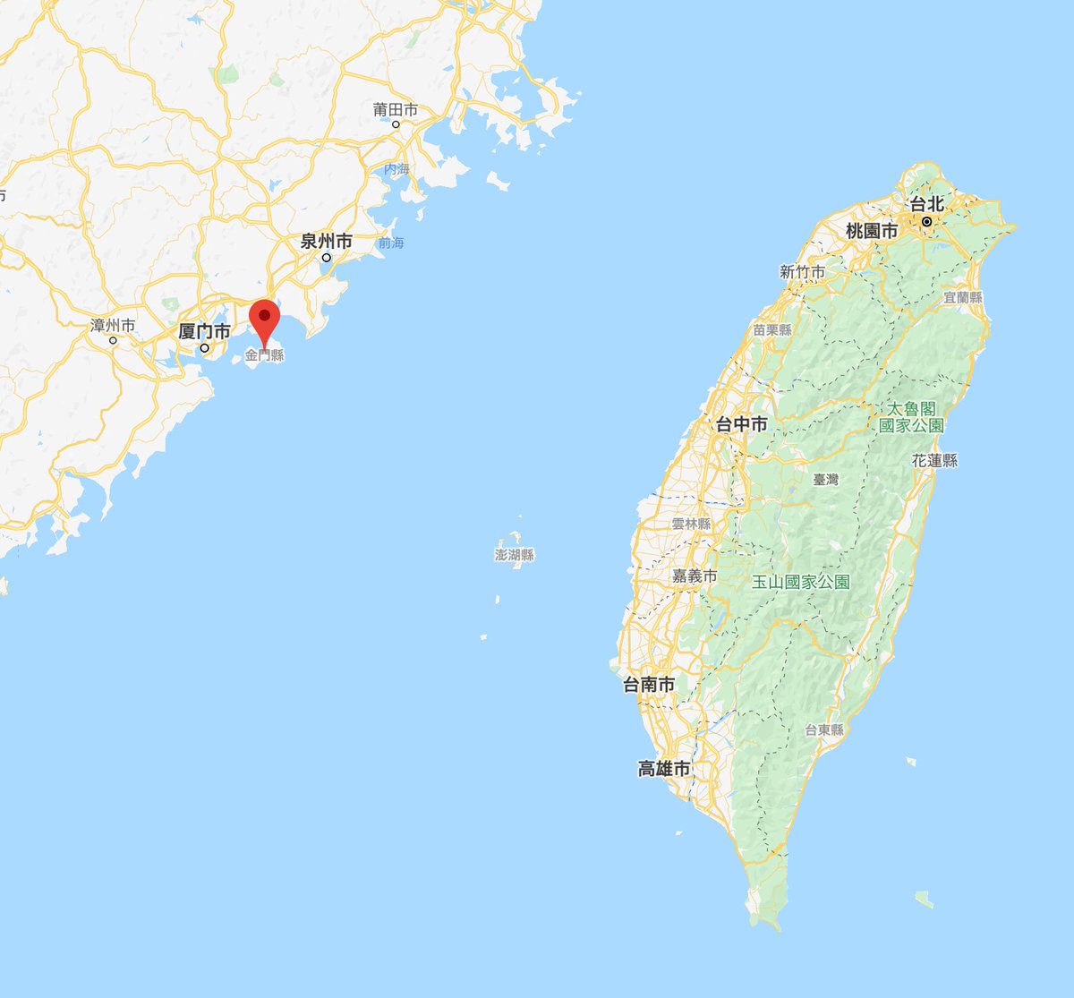 高山瑞穂 台湾が実効支配している金門島を地図で見れば ここで行われた台中間の戦闘の記念式典にアメリカの代表が参加した意味の 大きさが分かる T Co Posgzkaexc