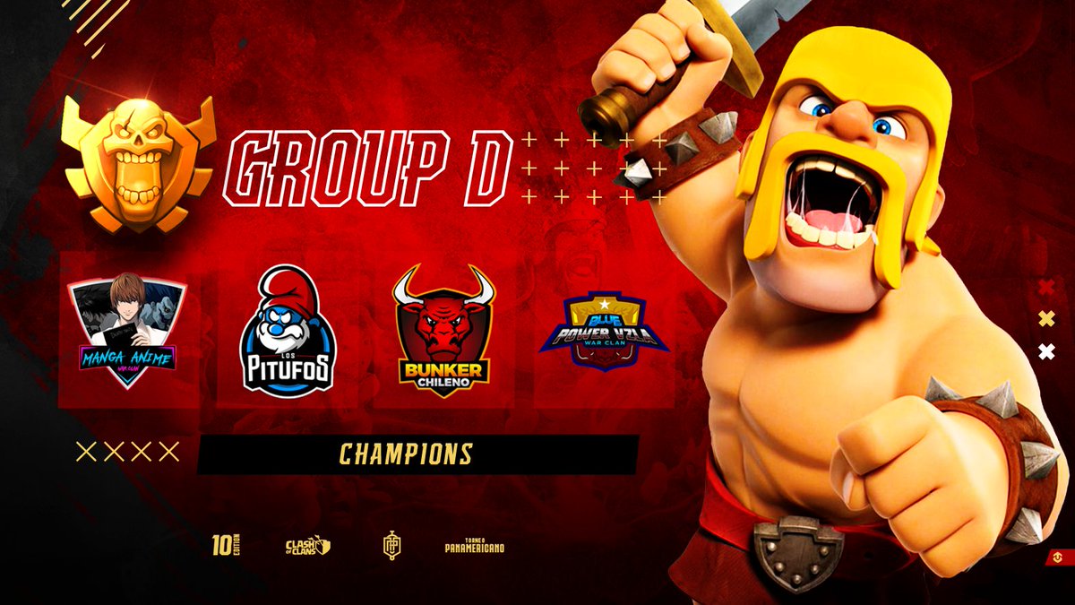 Grupo D de la modalidad CHAMPIONS 📌

4 clanes grupo complicado... Solo 2 podrán clasificarse a los PLAYOFFS 🎯