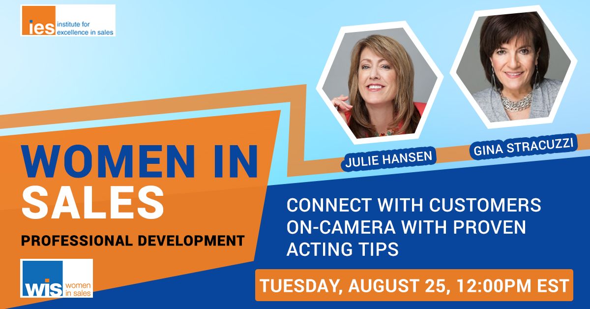 Julie Hansen (@acting4sales) on Twitter photo Let's talk How to Connect with Customers On-Camera with <a href="/gstracuzzi/">Gina Stracuzzi</a> from <a href="/IESBD/">ExcellenceinSales</a> in this free webinar! Register here: buff.ly/329XLQS Let's talk How to Connect with Customers On-Camera with <a href="/gstracuzzi/">Gina Stracuzzi</a> from <a href="/IESBD/">ExcellenceinSales</a> in this free webinar! Register here: buff.ly/329XLQS