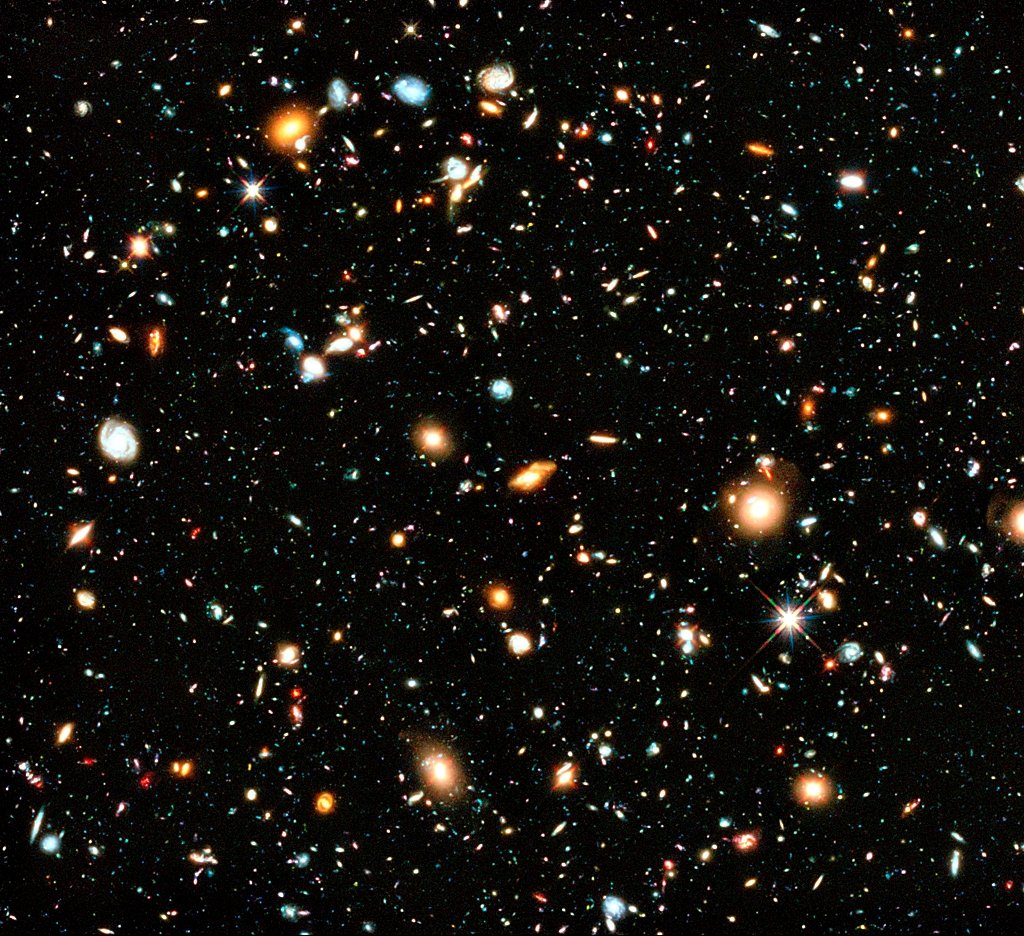 Everything in this picture from the Hubble telescope is a galaxy, each containing billions of stars. Taken from a area of the sky the size of a grain of sand held at arm's length it contains an estimated 10,000 galaxies. bit.ly/2mi7a7v