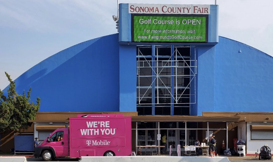 As California suffers another summer of wildfires, we’re springing into action. @Tmobile Community Relief Trucks have deployed to Santa Cruz &amp; Sonoma Co. fairgrounds. Care packages are available via contactless pickup for ANYONE who needs help, customer or not.  #MoreThanMobile