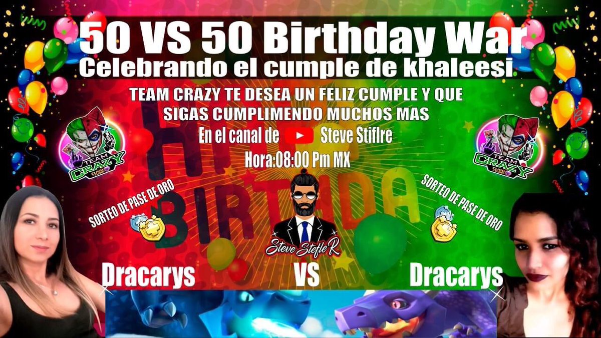 Vamos a celebrar!!!!! Hoy gran guerra de 50 vs 50 ths 13, todos están invitados!!!!🥳♥️☘️