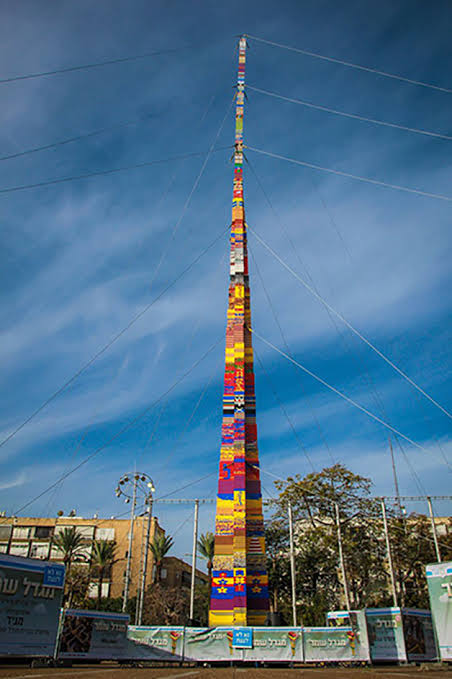 This Lego tower (35,05m or 114 feet)