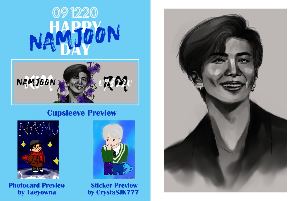 namu_kv's tweet photo. ✨091220 Happy Namjoon Day✨

Purchase 1 Monie Latte or DYNAMITE Soda @buckysph to get a free fan art cupsleeve &amp; fan art photocard made by me, and fan art sticker made by @CSjk777 starting on September 12, 2020 until supplies last. https://t.co/ymvvWO7wvX