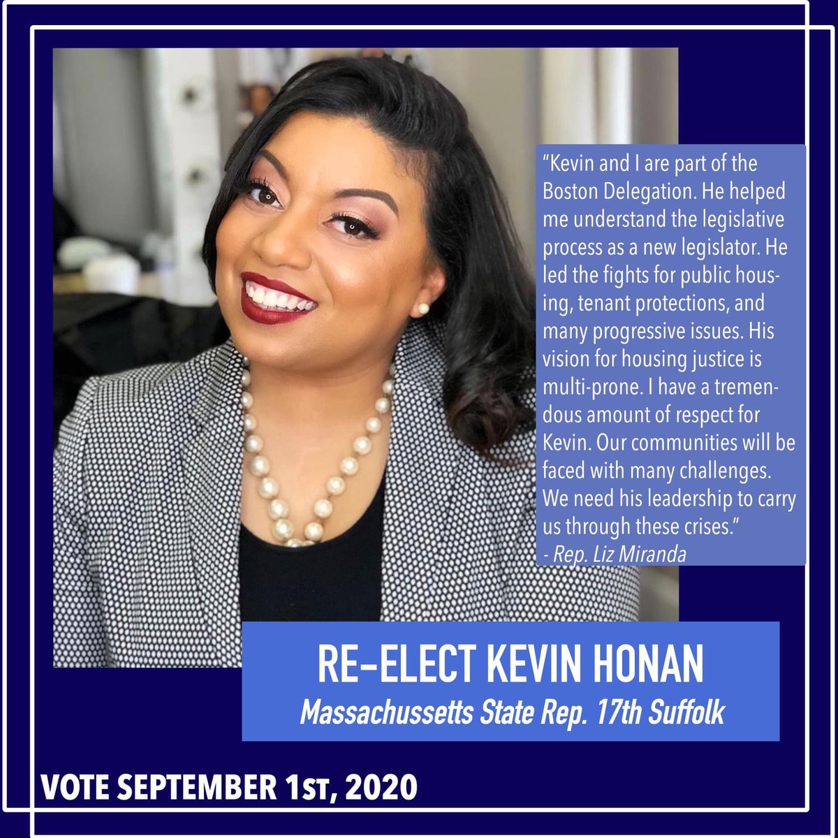 ElishaO18's tweet image. One of my favorite incumbent state reps @RepLizMiranda (author of the police reform bill &amp;amp; black maternal health justice) just endorsed @RepKevinHonan!!!!!!! #allston #brightoma #allstonbrighton #mapoli