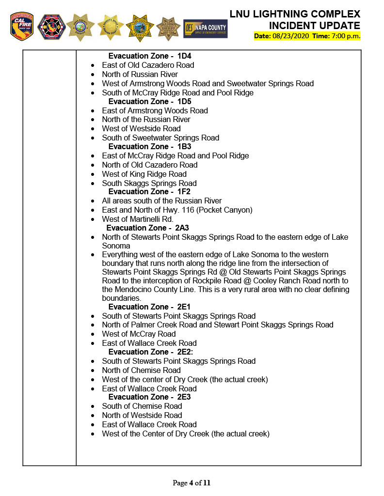 #LNULightningComplex - Incident Update - 08.23.2020 7pm (1 of 3)

#CALFIRE
#CALFIRELNU